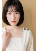黒髪アッシュ切りっぱなし小顔前下がりボブZ上尾20代30代40代