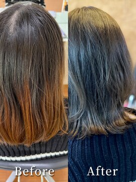 アークスヘアー アッシュグレージュ透明感くびれボブ外ハネ