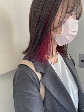 キャンバス バイ ネオリーブ 横浜西口(Canvas by neo.) イヤリングカラー/シアーレッド/切りっぱなし/sn