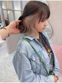 インナーカラーイヤリングカラーダブルカラーベージュカラー韓国