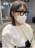【 グレージュ × 切りっぱなしボブ 】浅野美紀