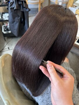 モワ 仙台(Mois) レッドブラウン+美髪矯正 10代20代30代/髪質改善/縮毛矯正/仙台