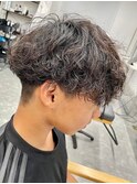 波巻きパーマメンズパーマメンズヘアツーブロックツイストパーマ