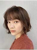 ことりベージュ《ニュアンスウェーブ小顔外ハネボブ》