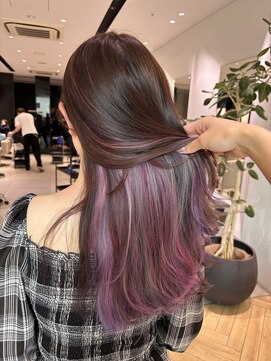 ステア ケース(stair case) インナーデザインカラームラサキピンクホワイトハイライト