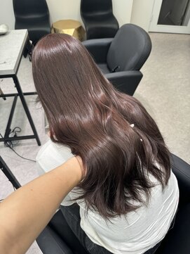 ペレ 渋谷(PELE) デザインカラー/レイヤーカット/ウェットヘア/オリーブベージュ