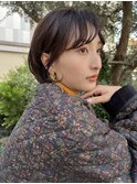 中川 前髪カット顔まわり似合わせ外ハネくびれミディ