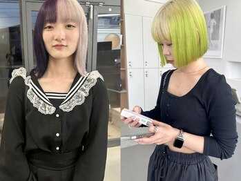 アム(am)の写真/高品質のカラー剤使用◎色落ちまで計算されたワンランク上のカラー/ハイトーン/ブリーチなしダブルカラー