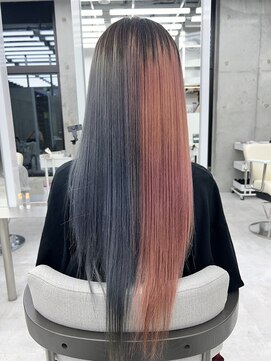 ビューブルー 亀戸錦糸町(VIEW BLUE) 美髪カールシアーカラーピンクブラウンエアリーロングセミディ