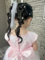 ハイバレーヘアーメゾン(HIGH VALLEY HAIRMAISON) お子様ヘアお呼ばれヘアセットツイン編み下ろし岡山南中央町
