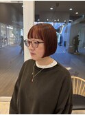 【自由が丘】ボブ/インナーカラー/オレンジ/30代/40代/50代