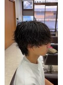 緩めシャドウパーマメンズカットメンズパーマ東海大学前駅