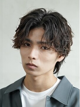 フィフスパーク(fifth PARK) 渋谷センターパート七三毛流れフェザーパーマ緩めシャドウパーマ