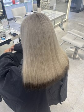 ブラウン(Brown) #haru ホワイトベージュ×ブラックエンドカラー