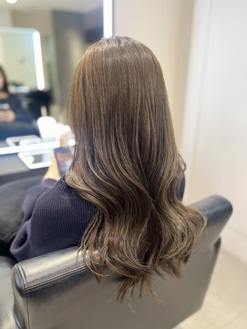 エミュ 伏見 国際センター(emu) 髪質改善カラー/大人レイヤー/まろやかオリーブベージュ