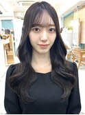 20代30代40代◎前髪パーマ韓国風巻きくすみベージュお団子ヘア