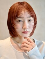 ガーデンヨコハマエスト(GARDEN YOKOHAMA est)&nbsp;レイヤー　ボブ　フェイスレイヤー　オレンジ　ベージュ