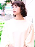 自然乾燥で決まるクセ毛風ボブヘアースタイル