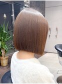ボブショートボブ縮毛矯正ベージュグレージュ門前仲町