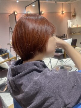 ラミエ バイ メルト 吉祥寺(lamie by melt) 小川/ブリーチなしwカラーオレンジブラウン秋カラーショートボブ