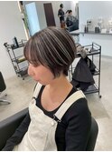ハイライトカラーミルクティーベージュレイヤーカット