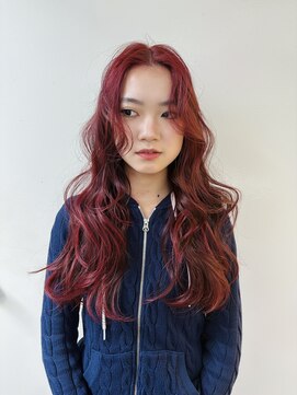 クク(QUQU) カーリー レッド ロングヘア