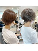 30代40代50代大人ショート髪型丸顔前髪なし似合わせ 安