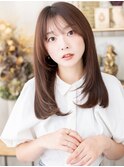 姫カットレイヤー透けバングストレートロングc7川口20代30代40代