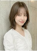 アースカラークラゲヘア切りっぱなしくびれボブディ20代30代A25