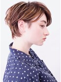 大人かわいい小顔マニッシュショート30代40代ハイライト