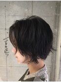 グロスグレーショート_フレンチボブマニッシュショート