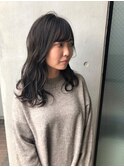 ダークグレージュ×セミディ