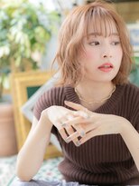 カバーヘアアンドスパ ブリス 浦和(COVER HAIR&SPA bliss)&nbsp;外国人風オレンジブラウン小顔エアリーミディb浦和20代30代40代