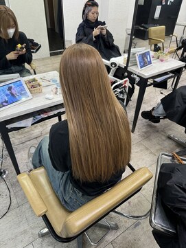 アジールヘア 所沢プロペ通り店(agir hair) ミルクティーベージュデザインカラーレイヤーカット夏所沢韓国