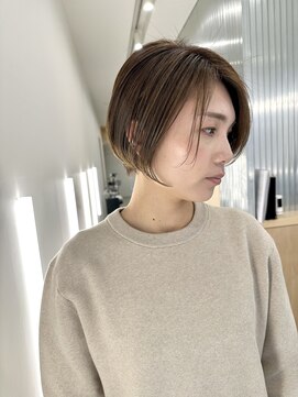 リノア 鵠沼海岸(LINOA) デザインカラー/レイヤーカット/ウェットヘア/オリーブベージュ