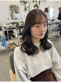 小顔顔まわりカットふんわりシースルー前髪レイヤーカット