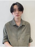 ナチュラルパーマ　センターパート　MOMO
