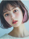  イメチェン♪ビビットピンクインナーカラー×ボブ/韓国/学割