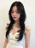 韓国ヘア/透明感カラー/小顔に見せる顔まわりカット/ミディアム