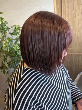 トゥーリ 大野城下大利店(tuuli) パープルピンク☆バツっとカット☆浦田