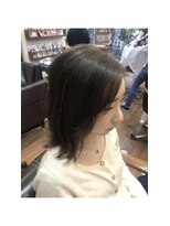 ヘアーアンドネイル ピーファイブ(hair&nail P five)&nbsp;ぱっつん×外ハネ×カーキグレージュ