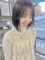 ヘアー アイス 御器所本店(HAIR ICI) 大人美人結べるボブショコラアッシュ前髪小顔カットモテ髪