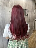 ピンクブラウン×インナーレッド