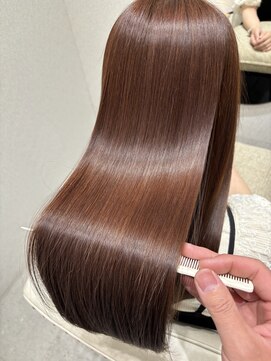 ジーナ 千葉 2nd(Zina) 【Zinaハセガワ】ピンクブラウン×髪質改善ストレート