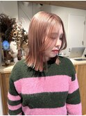 ピンクベージュボブ