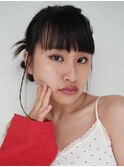 薬院　顔まわりレイヤーカット　ヘアセット　ブリーチなしカラー