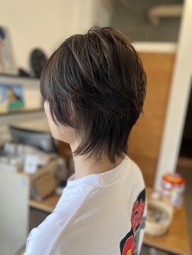 オルガノヘアーギャラリー(OLGANO HAIR GALLERY) ハイライトデザインメンズウルフレイヤーカット