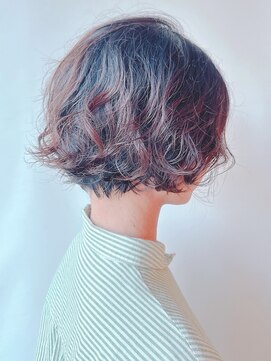 モリオフロムロンドン 原宿本店(morio from London) 【morio 原宿】ニュアンスショートボブパーマゆるふわナチュラル