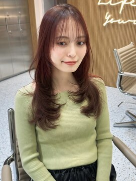 ルームバイシー 新宿(Loom. by Sea) ココアベージュ×レイヤー[小顔/黒髪/オリーブグレー]