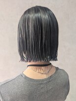 エンクス(enx)&nbsp;ミルクティーブロンド/ダークブルー/デジタルパーマ/鶴ヶ峰HK51